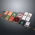 Colorful Household Notebooks And Journals With Various Cover Designs And Decorative Elements