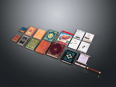 Colorful Household Notebooks And Journals With Various Cover Designs And Decorative Elements 3d model