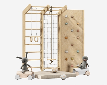 Modern play equipment children's climbing toy combination 3d model