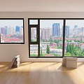 modern window broken bridge window 3d model