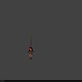 Adventurous Fantasy Game Character Red Haired Elf Female With Spear And Warrior Outfit