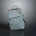 Light Blue Casual Backpack with Front Pocket and Adjustable Shoulder Straps for Daily Use 3d model