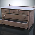 Vintage Wooden Entryway Console Cabinet With Multiple Drawers And Decorative Knobs