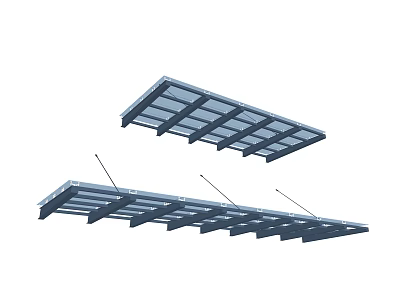 Modern Outdoor Sunshade Awning With Metal Frame And Transparent Roof Design 3d model