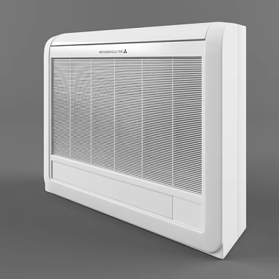 Modern White Air Conditioner Fan With Sleek Grille Design For Home Indoor Cooling 3d model