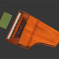 Classic Wooden Grand Piano With Open Lid And Carved Decorative Details