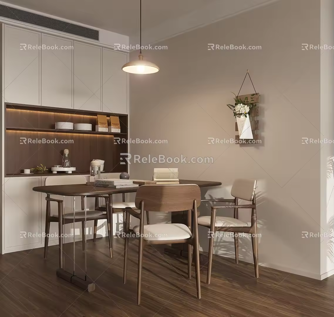 Japanese Restaurant Dining Tables and Chairs 3d model