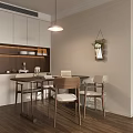 Japanese Restaurant Dining Tables and Chairs 3d model