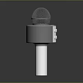 Professional Studio Microphone With Silver Control Panel And White Base Stand
