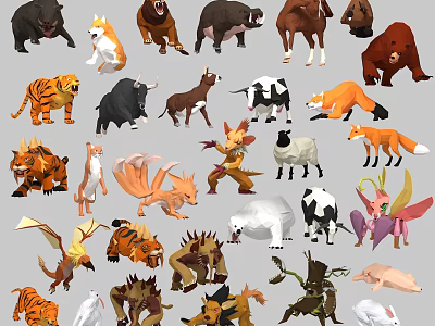 Diverse Reptile Collection Featuring Lizards Snakes And Tortoises In Natural Settings 3d model