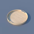 Light Wood Round Tray With Handles Ideal For Home Daily Use