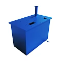 Blue Industrial Metal Tank With Cylindrical Pipe And Top Holes Structure