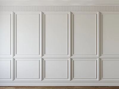 Modern White Wall Paneling With Elegant Paneled Design For Interior Home Walls 3d model