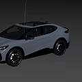 Gray Modern Crossover SUV With Sleek Design And Gold Black Wheels 3d model
