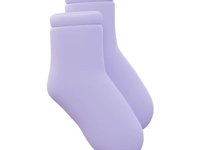 High Quality Light Purple Soft Socks With Minimalist Design For Daily Comfort 3d model