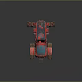 Red Tracked Utility Vehicle With Heavy Duty Rugged Design For Off Road Tasks