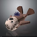 Cute Seal 3D Model With Brown Body White Face And Purple Sea Urchin On Back