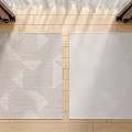 Modern Square Carpet Geometric Stripe Fabric Carpet 3d model
