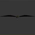 Flying Pterosaur Prehistoric Animal With Brown Wings And Blue Beak