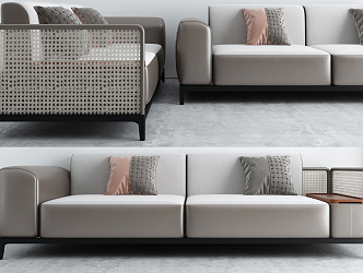 modern double sofa 3d model