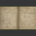 Open Vintage Book With Hand Drawn Illustrations And Written Text