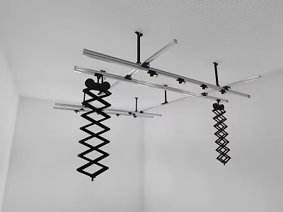 Modern Spiral Metal Chandelier With Unique Ceiling Mounted Hanging Structure Design 3d model