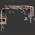Industrial Mechanical Equipment with Metal Pipes Valves and Connectors