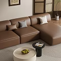 modern cream style multi-person sofa imperial concubine sofa 3d model