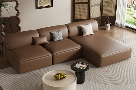modern cream style multi-person sofa imperial concubine sofa 3d model