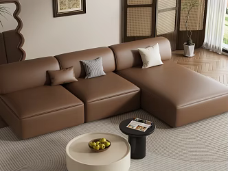 modern cream style multi-person sofa imperial concubine sofa 3d model