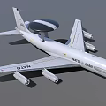 NATO White Fighter Jet With Radar Dome Four Engines And Military Markings