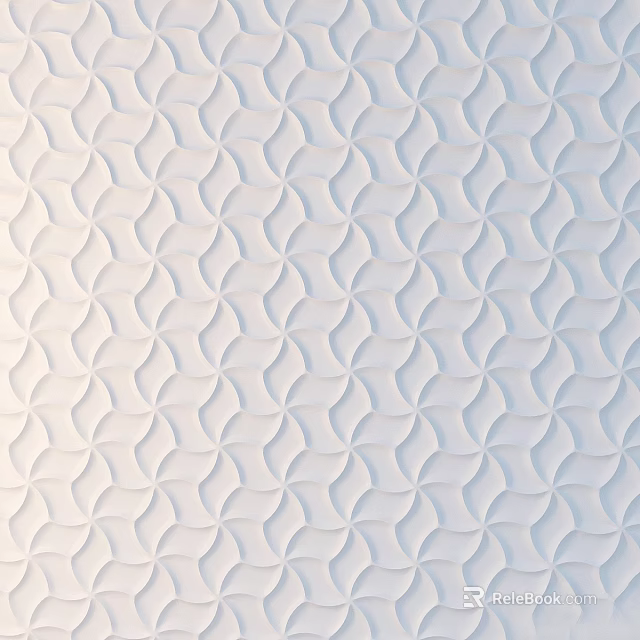 Decorative White Textured Wall With Modern Geometric 3D Pattern Design 3d model