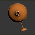Modern Copper Funnel Shaped Lamp With Curved Metallic Rod And Circular Base