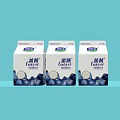 Yanjun Blueberry Flavored Beverage Three Carton Packages on Light Blue Background 3d model
