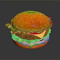 Hamburger Chicken Hamburger Vegetable Hamburger Fast Food Chicken Leg Hamburger KFC Hamburger McDonald's Hamburger 3d model