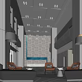 Modern Hall Lobby 3d model