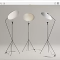 Modern Floor Lamps With Tripod Stand And White Shades In Different Shapes