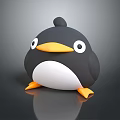 Cute Cartoon Penguin Character 3D Designed With Black White Body Orange Beak And Feet 3d model