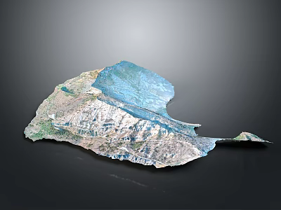 Stunning Natural 3D Landscape With Mountain Ranges Blue Lake And Green Vegetation 3d model