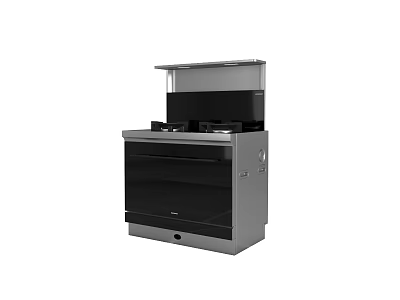 Modern Stainless Steel Kitchen Appliance With Integrated Stove And Oven Design 3d model