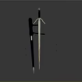 Traditional Decorative Sword With Dark Blue Scabbard And Silver Blade