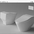 Two Modern White Toilets With Contemporary Design And Sleek Surface Features 3d model