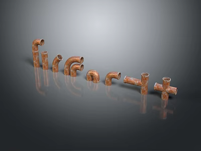 Industrial LOFT water pipe valve iron pipe 3d model