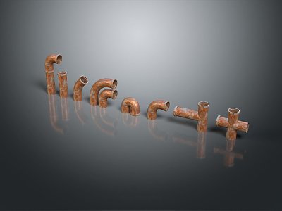 Industrial LOFT water pipe valve iron pipe 3d model