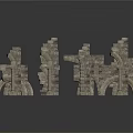 Ancient Stone Architecture Structural Components With Arches Columns And Carved Textures