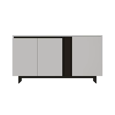 Modern Entryway Cabinet Sideboard With Light Gray Doors And Black Legs 3d model