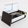 Industrial Laser Cutting Machine With Open Lids Transparent Windows Worktable And Control Panel 3d model