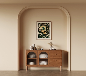 Antique Entrance Cabinet Side Cabinet 3d model