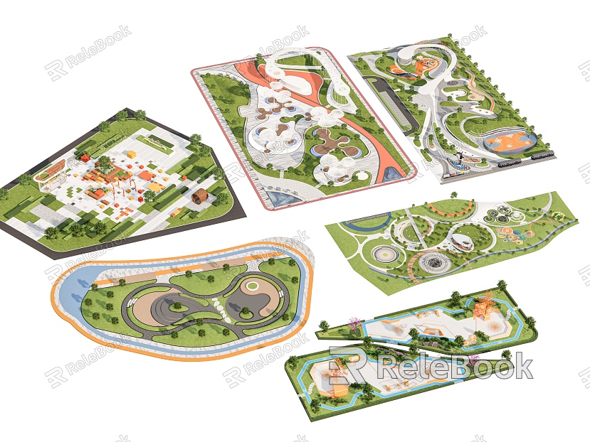 Landscape Park Pocket Park Children's Activity Square Playground People's Activity Place model