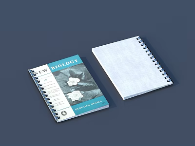 Biology Premium Series Spiral Bound Book With Cover Design And White Interior Pages 3d model